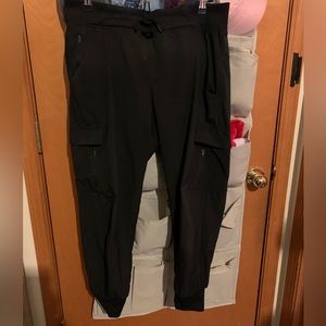 Stretch Woven Wide Leg Cargo Pants